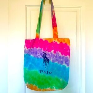 Polo Ralph Lauren Rainbow Tie Dye Canvas Tote